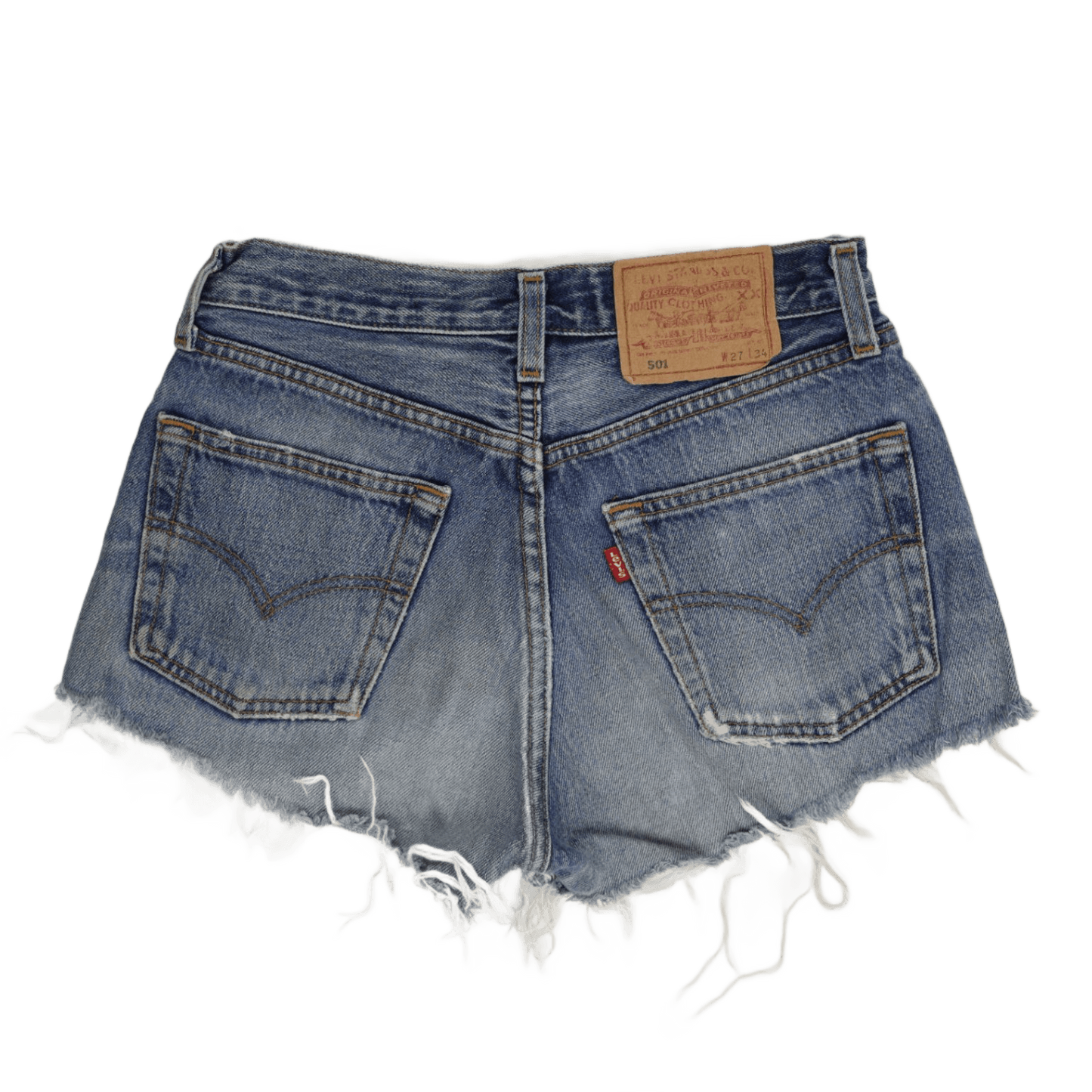 Levi's 501 Vintage Cut-Off Denim Shorts W27 Distressed Blue Authentic