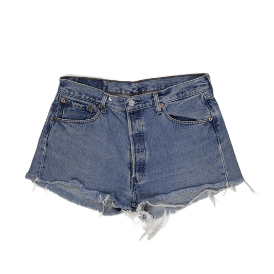 Vintage Levi's 501 Denim Cut-Off Shorts W34 L30 Distressed Blue Unisex - Levi Strauss Iconic Button Fly Raw Hem Style