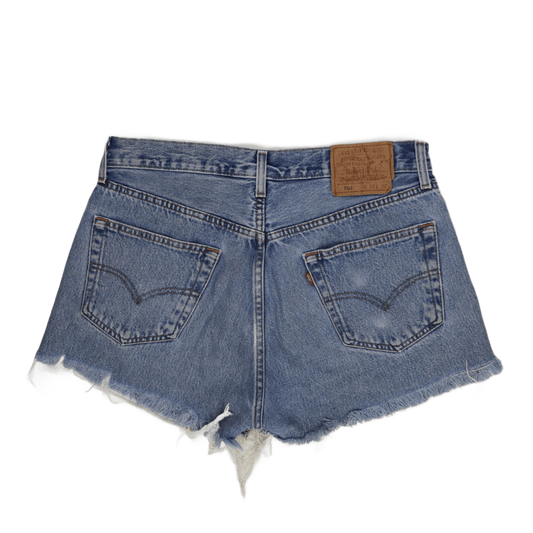 Vintage Levi's 501 Denim Cut-Off Shorts W34 L30 Distressed Blue Unisex - Levi Strauss Iconic Button Fly Raw Hem Style
