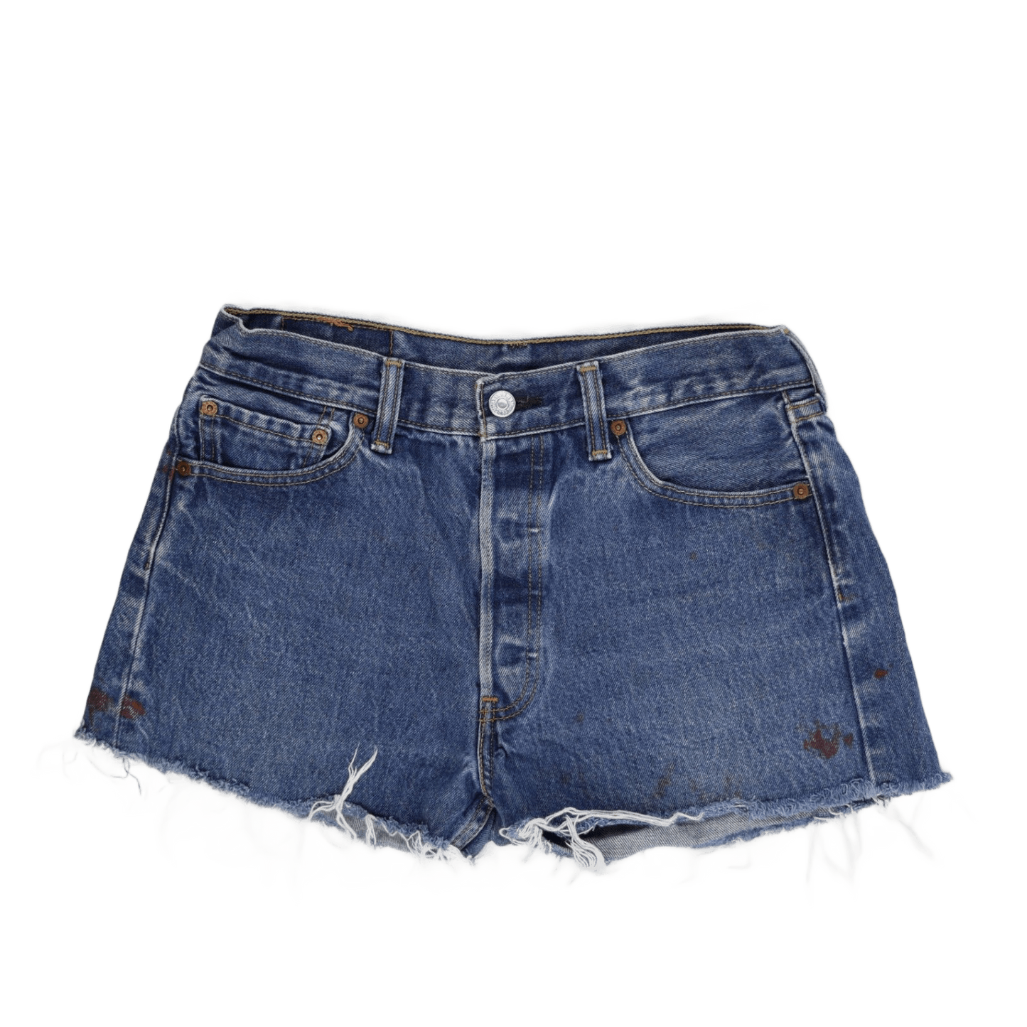 Levi's 501 Vintage High-Waisted Distressed Denim Shorts Blue W31 L32 Raw Hem