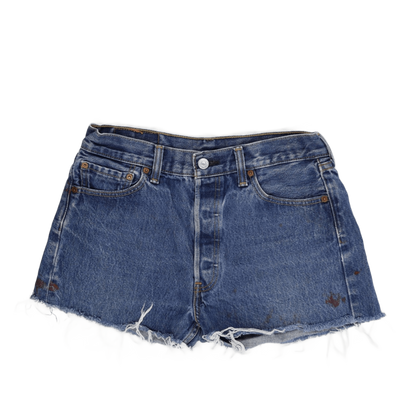 Levi's 501 Vintage High-Waisted Distressed Denim Shorts Blue W31 L32 Raw Hem