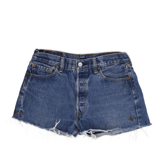 Levi's 501 Vintage High-Waisted Distressed Denim Shorts Blue W31 L32 Raw Hem