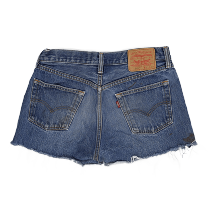Levi's 501 Vintage High-Waisted Distressed Denim Shorts Blue W31 L32 Raw Hem