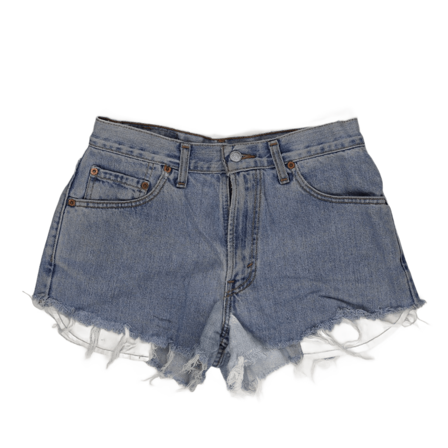 Levi's 550 Relaxed Fit Womens Cut-Off Denim Shorts Light Blue W30 Vintage Style