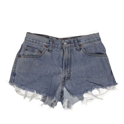 Levi's 550 Relaxed Fit Womens Cut-Off Denim Shorts Light Blue W30 Vintage Style