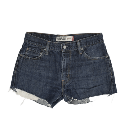 Levi's 505 Straight Fit Denim Shorts Mens W30 L32 Vintage Blue Cotton Distressed