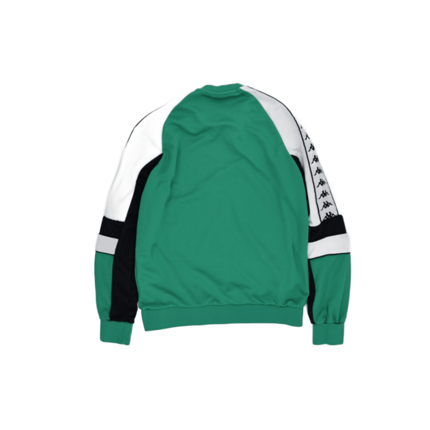 Kappa Green White Logo Tape Crewneck Sweatshirt Medium Polycotton Blend Retro Sportswear
