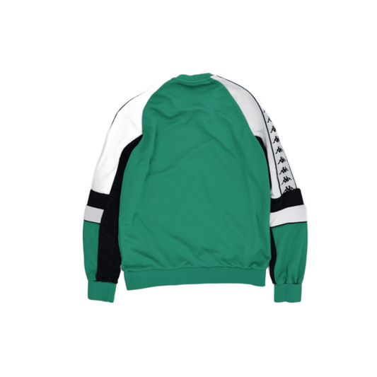 Kappa Green White Logo Tape Crewneck Sweatshirt Medium Polycotton Blend Retro Sportswear