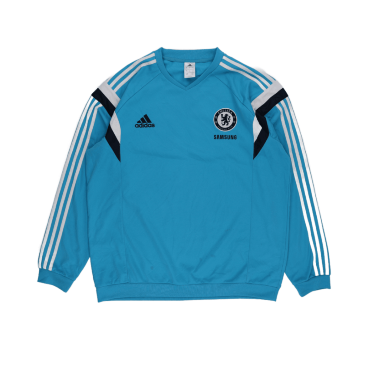 adidas Vintage Chelsea FC Training Sweatshirt Blue XL Polyester Crew Neck Sportswear