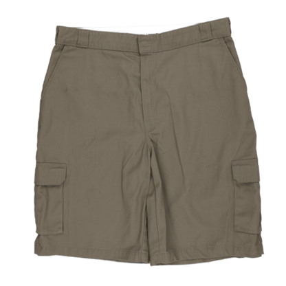 Dickies Cargo Shorts Khaki Size 40 Loose Fit 65% Polyester 35% Cotton