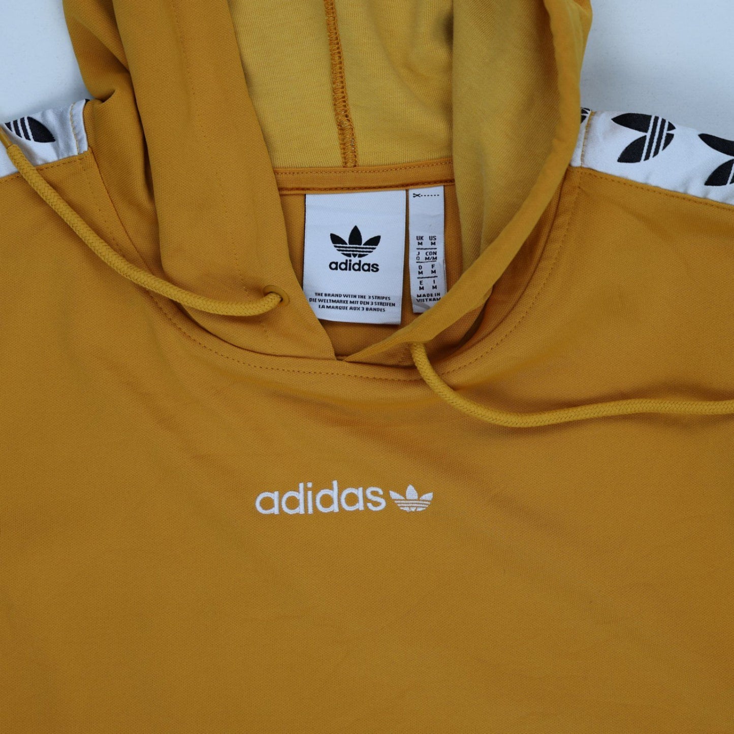 adidas Gold Mustard Hoodie Large Cotton Streetwear Hooded Sweatshirt