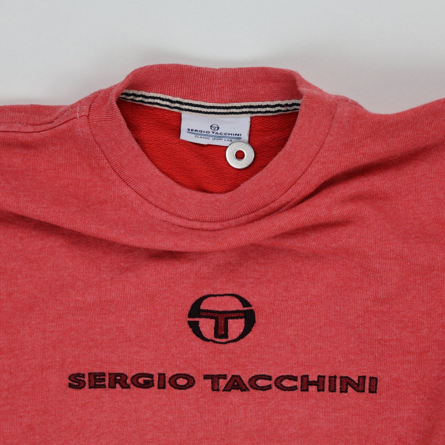 Sergio Tacchini Classic Sport Lab Red Crew Neck Sweatshirt Medium Cotton Blend Vintage Mens