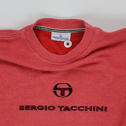 Sergio Tacchini Classic Sport Lab Red Crew Neck Sweatshirt Medium Cotton Blend Vintage Mens