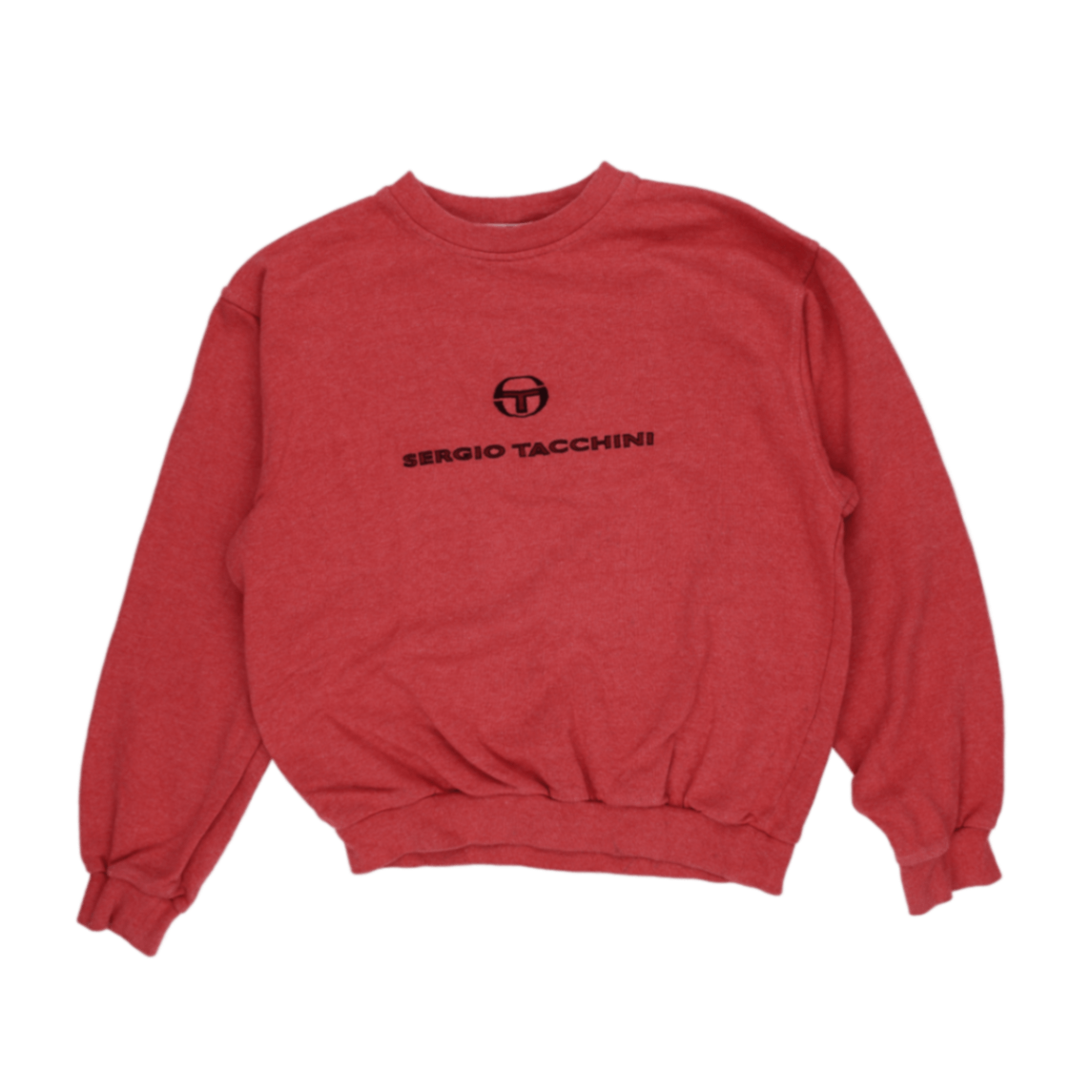 Sergio Tacchini Classic Sport Lab Red Crew Neck Sweatshirt Medium Cotton Blend Vintage Mens