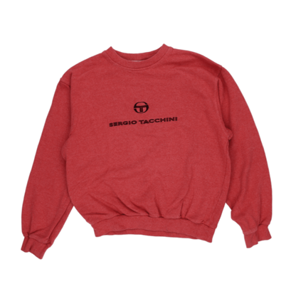 Sergio Tacchini Classic Sport Lab Red Crew Neck Sweatshirt Medium Cotton Blend Vintage Mens