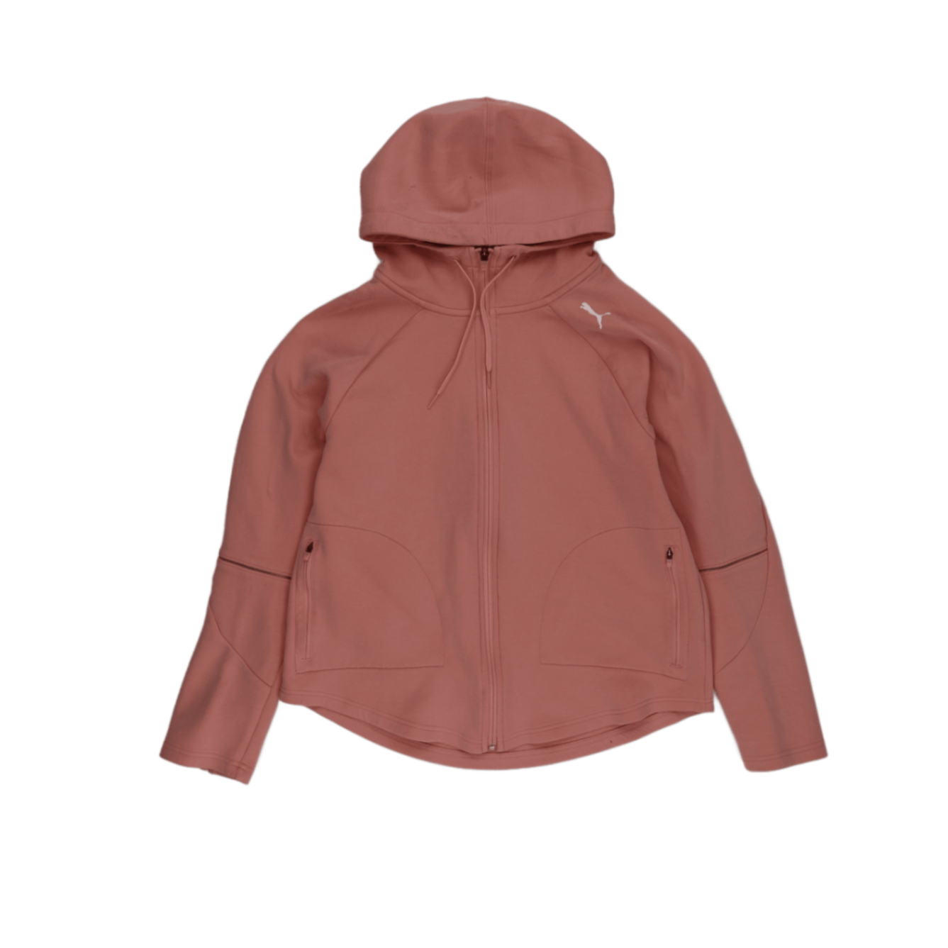 PUMA Women's Coral Pink DryCELL Zip Hoodie Size Small Cotton Blend Sports Hoodie