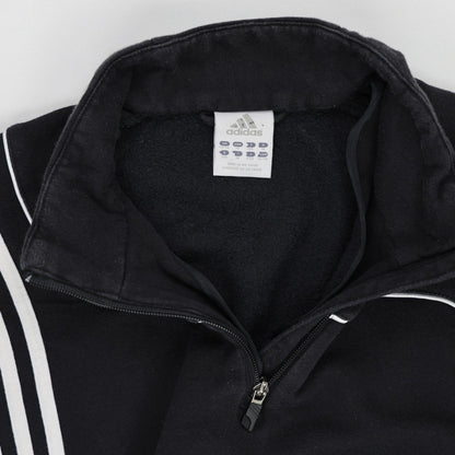 adidas Black Vintage Pullover Sweatshirt Size Large Cotton Blend High Neck
