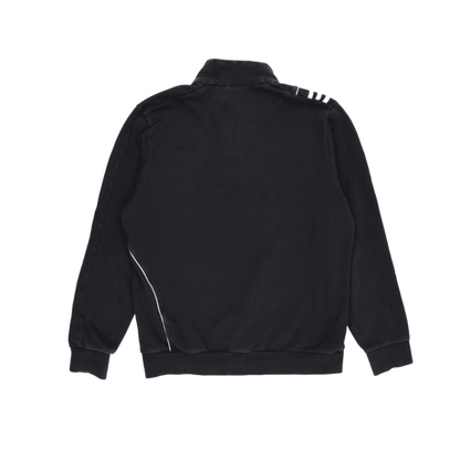adidas Black Vintage Pullover Sweatshirt Size Large Cotton Blend High Neck
