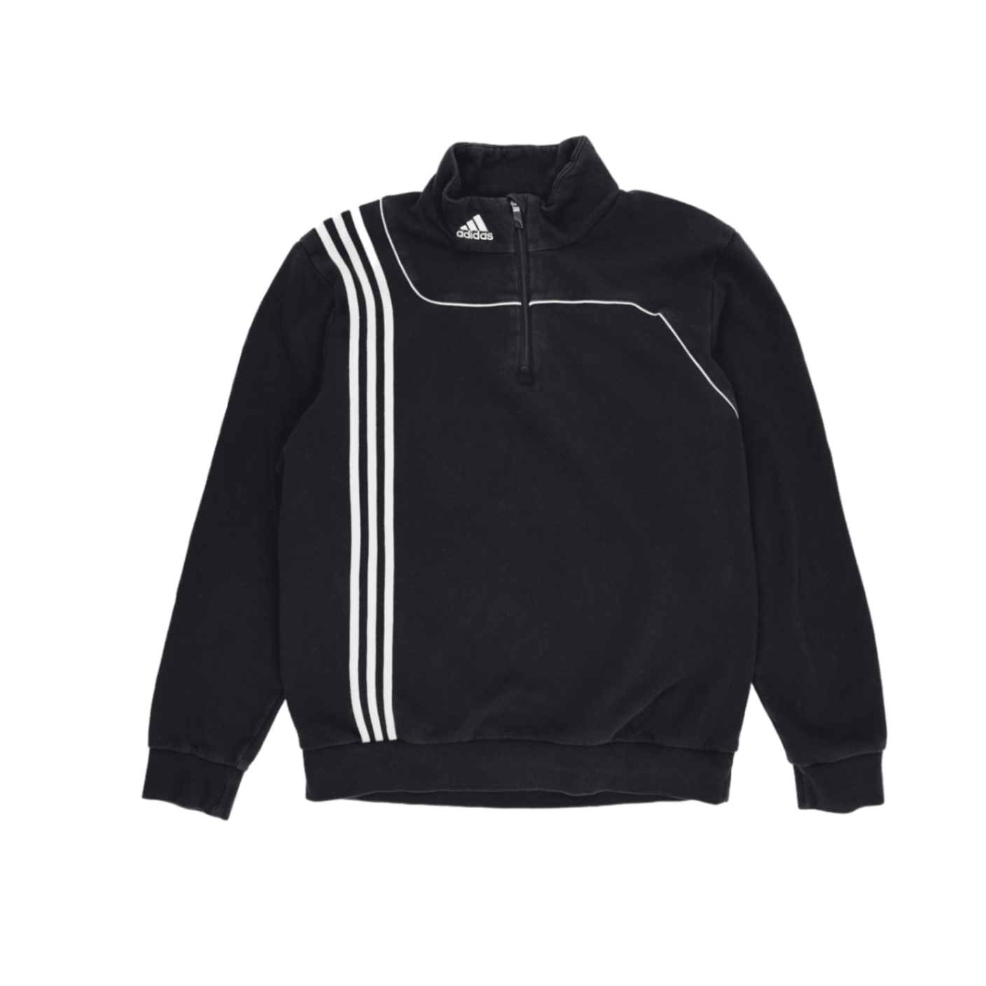 adidas Black Vintage Pullover Sweatshirt Size Large Cotton Blend High Neck