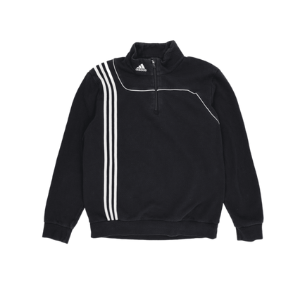 adidas Black Vintage Pullover Sweatshirt Size Large Cotton Blend High Neck