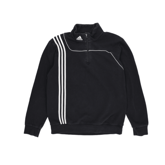 adidas Black Vintage Pullover Sweatshirt Size Large Cotton Blend High Neck