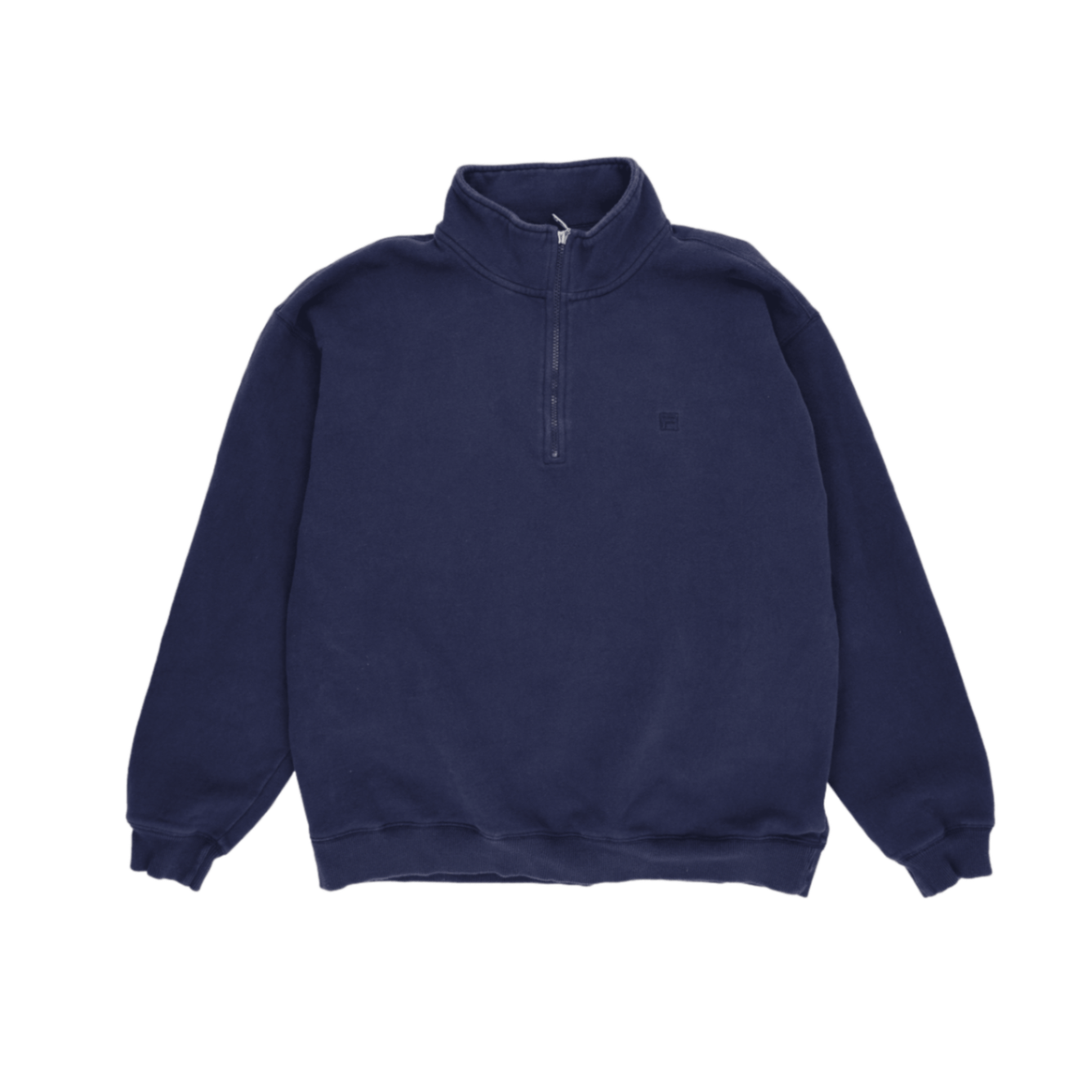 Fila Vintage Navy Blue Quarter Zip Fleece Sweatshirt XXL