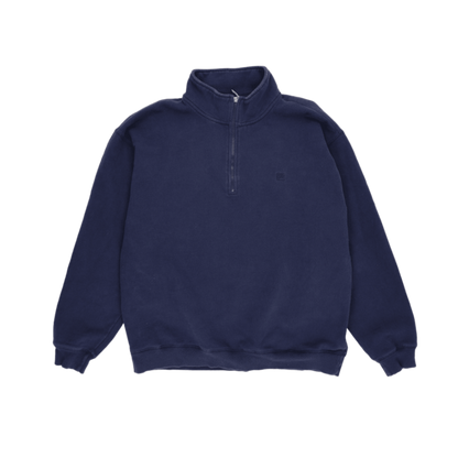 Fila Vintage Navy Blue Quarter Zip Fleece Sweatshirt XXL