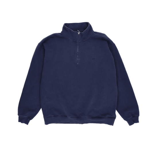 Fila Vintage Navy Blue Quarter Zip Fleece Sweatshirt XXL