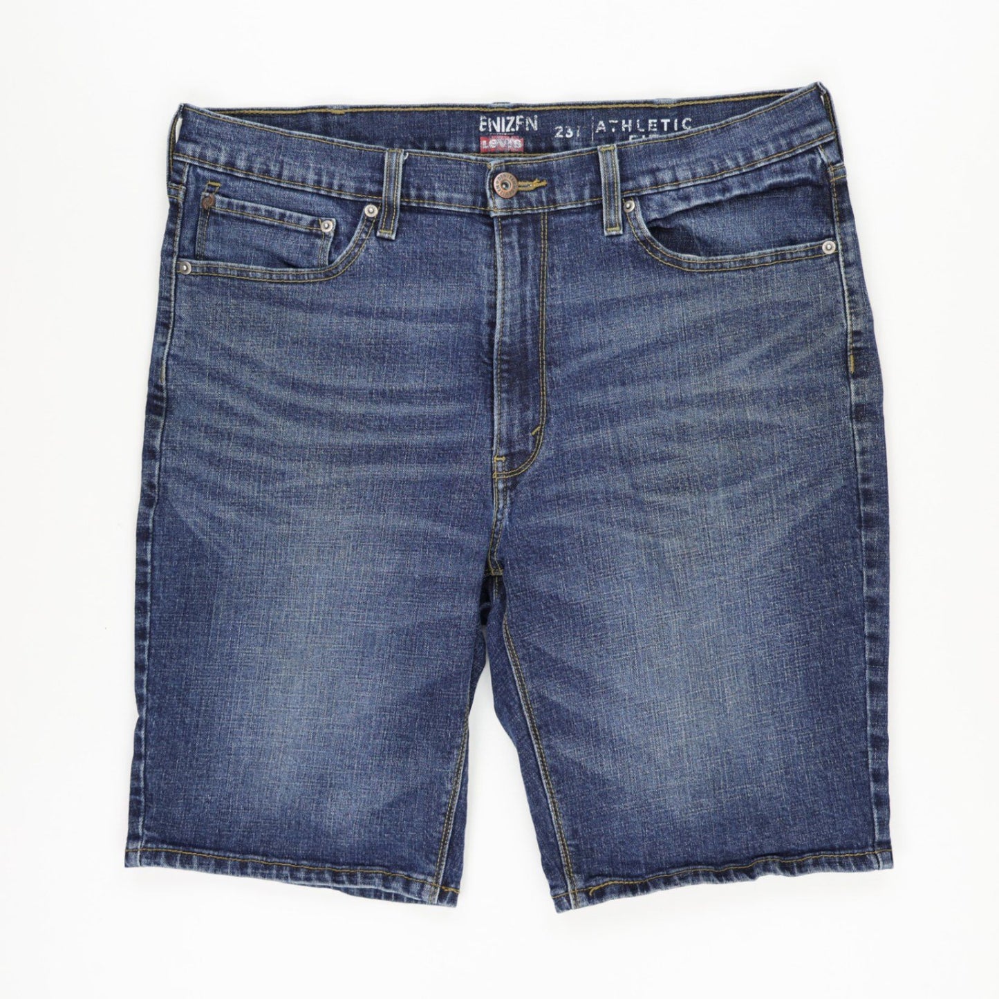 Enizen Denim Shorts Blue 36 Inch Waist 23cm Inseam 98 Percent Cotton 2 Percent Elastane Athletic Fit