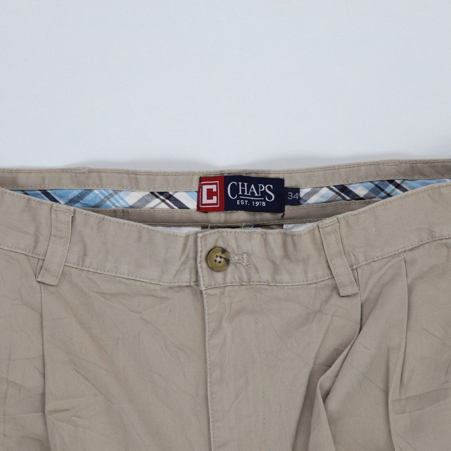 Chaps Beige Cotton Chino Shorts Size 34 Mens 9 Inch Inseam