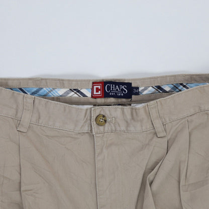Chaps Beige Cotton Chino Shorts Size 34 Mens 9 Inch Inseam