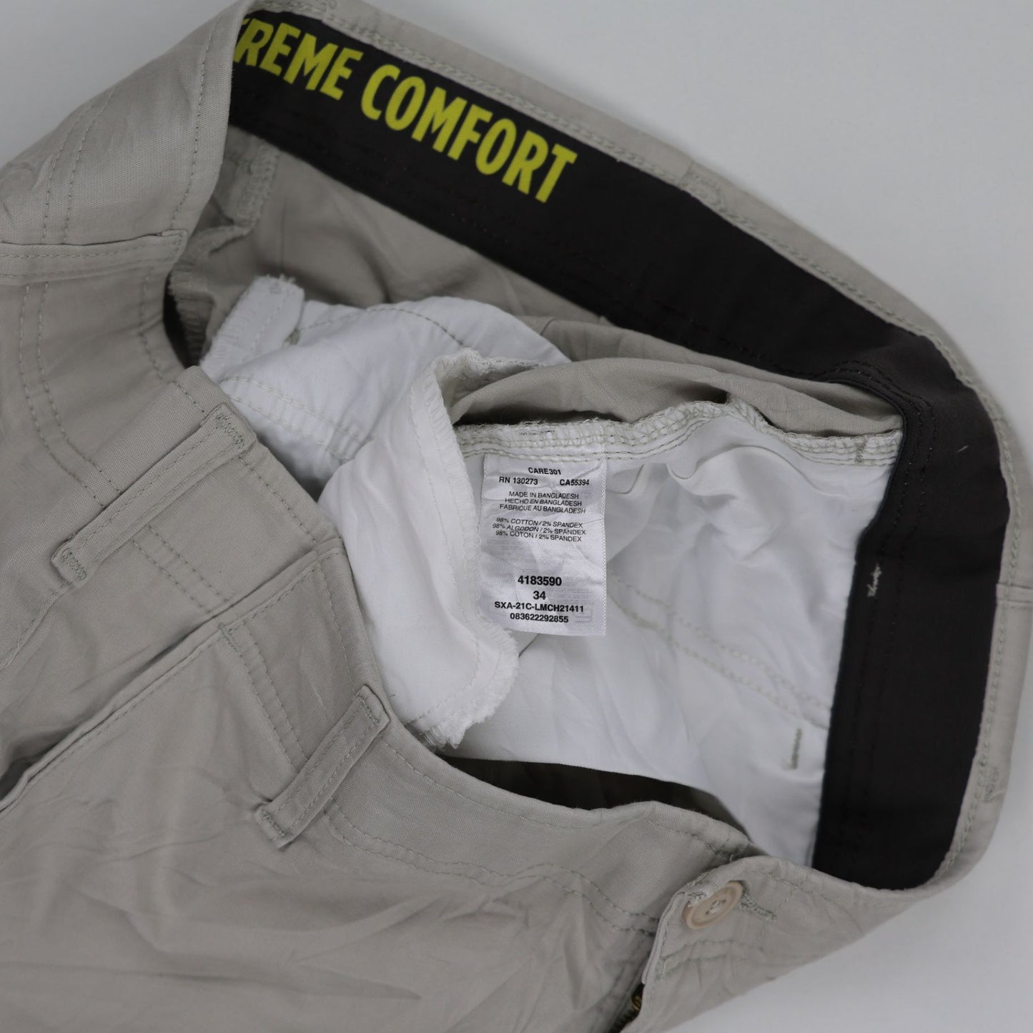 Carver Chino Shorts Grey 34in Waist 24cm Inseam 98 Cotton 2 Elastane Mens
