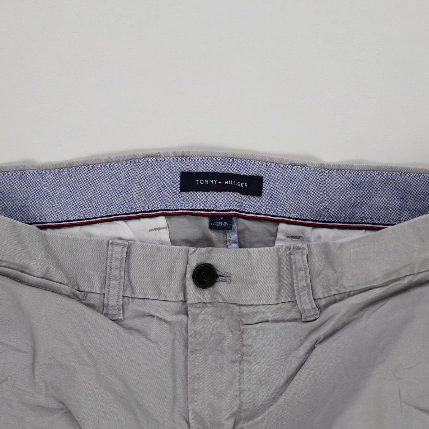 Tommy Hilfiger Grey Cotton Chino Shorts Size 34 Large Mens 24cm Inseam