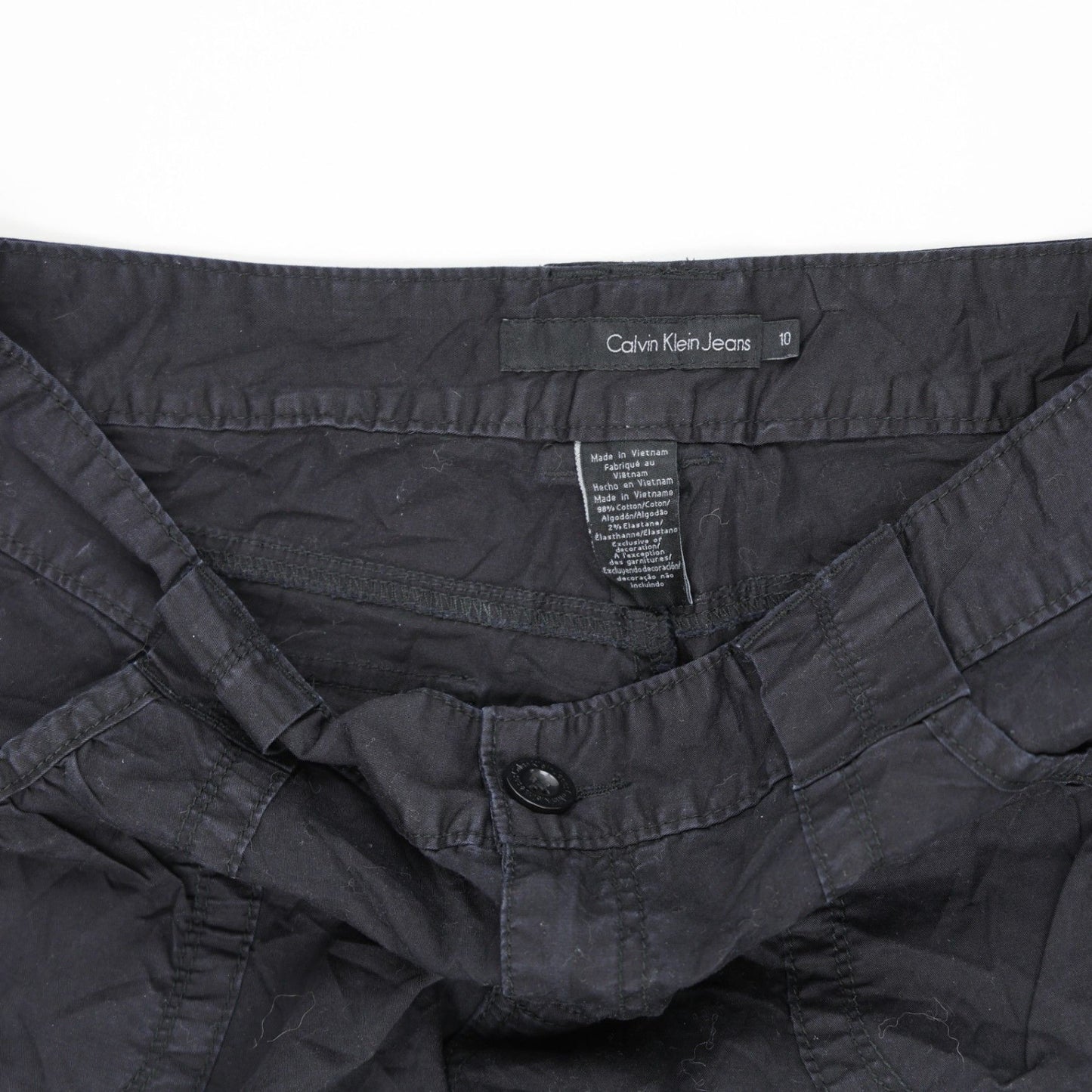 Calvin Klein Jeans Black Cotton Casual Shorts Size 10 Waist 38cm Inseam 26cm