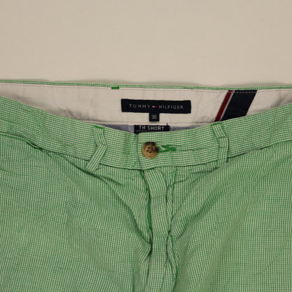 Tommy Hilfiger Classic Green Check Cotton Shorts Size 36 Men's Casual