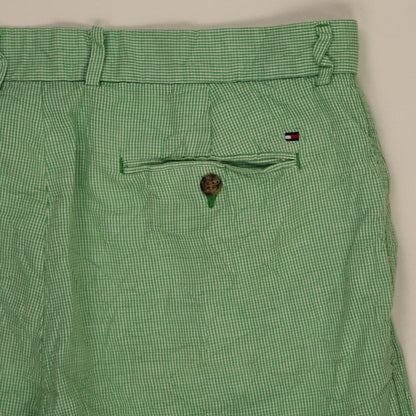 Tommy Hilfiger Classic Green Check Cotton Shorts Size 36 Men's Casual