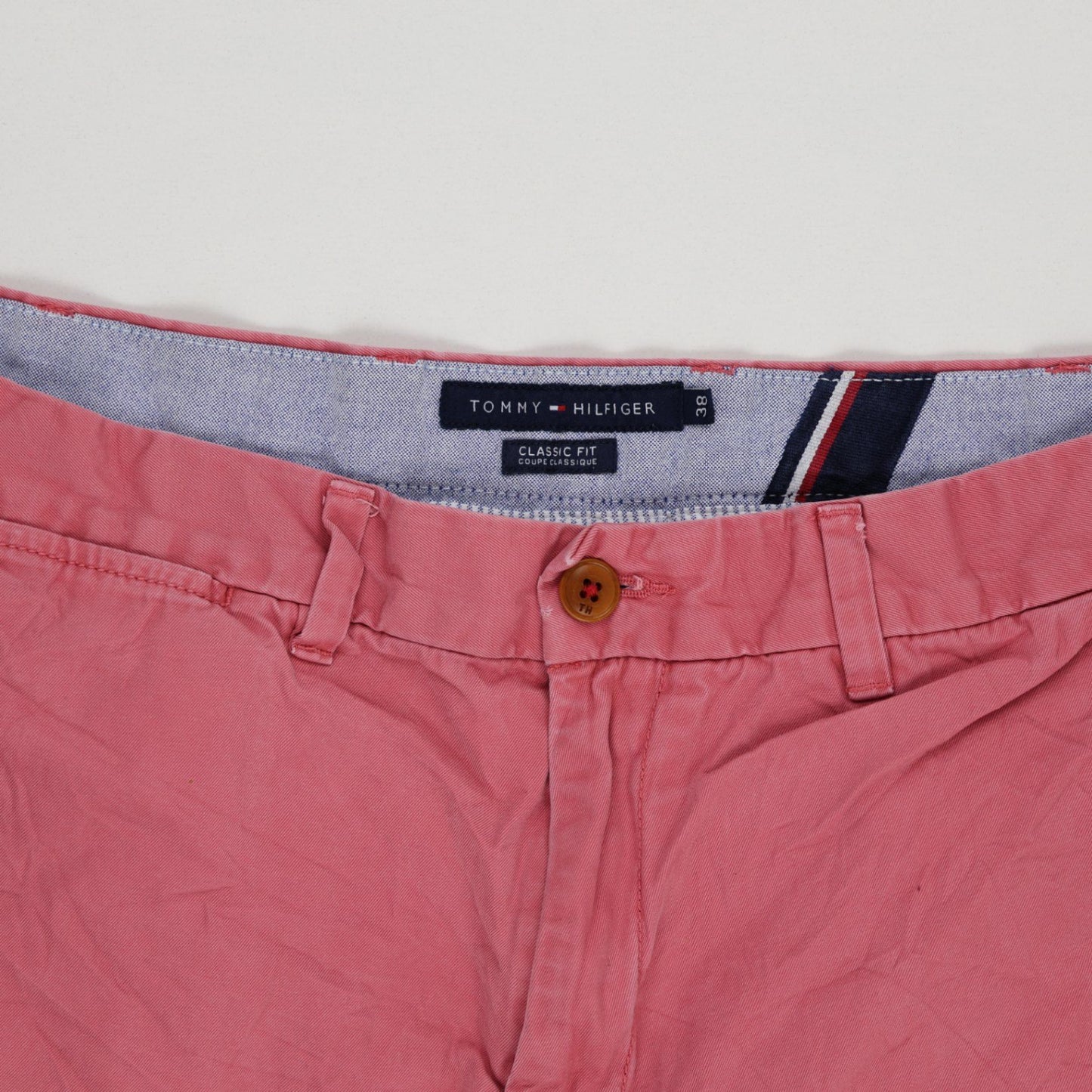 Tommy Hilfiger Classic Fit Red Cotton Shorts Size 38 Inseam 24 cm for Men