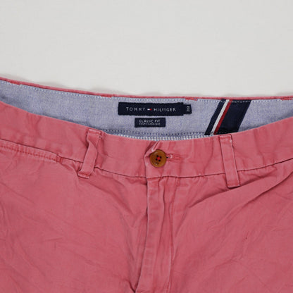 Tommy Hilfiger Classic Fit Red Cotton Shorts Size 38 Inseam 24 cm for Men