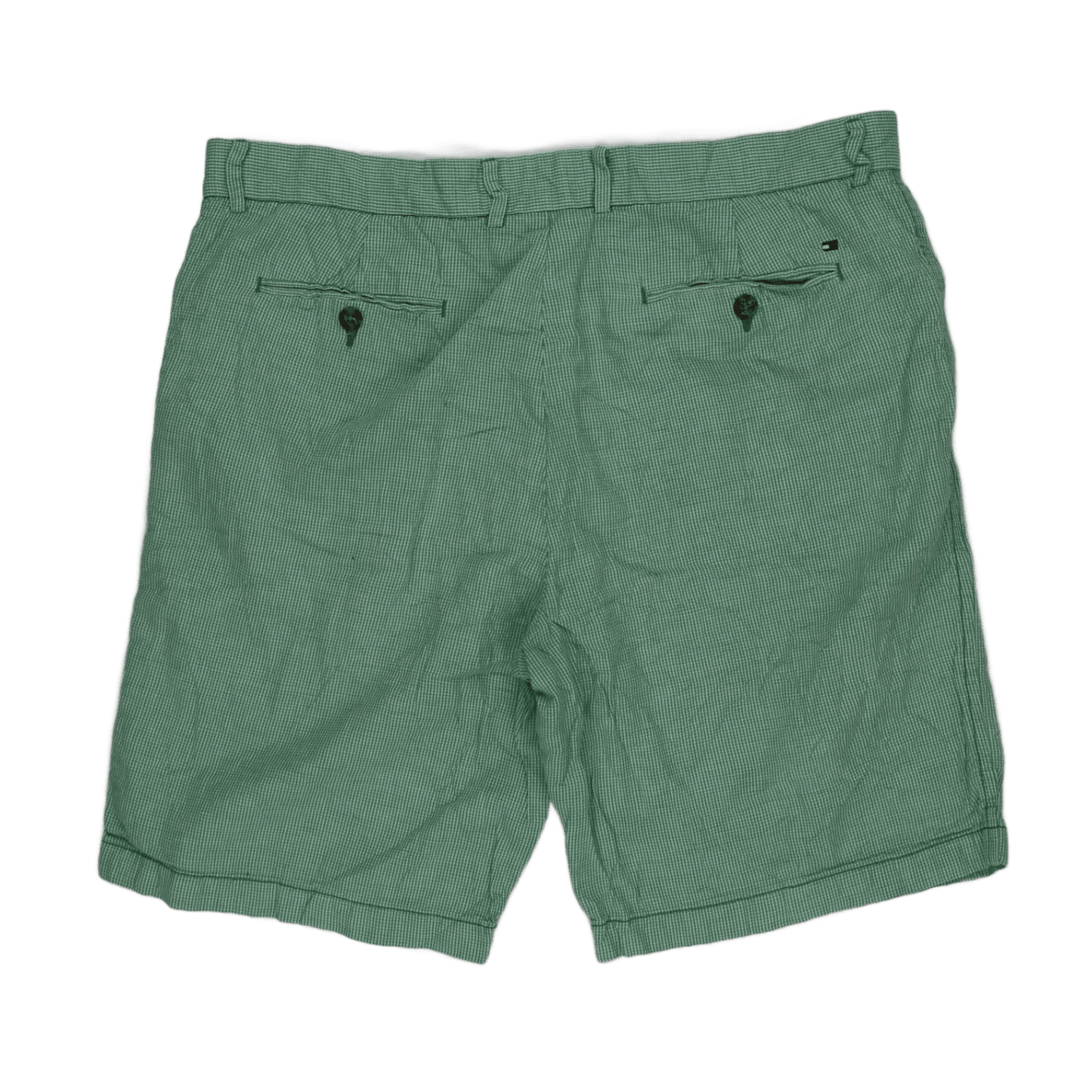 Tommy Hilfiger Classic Green Check Cotton Shorts Size 36 Men's Casual