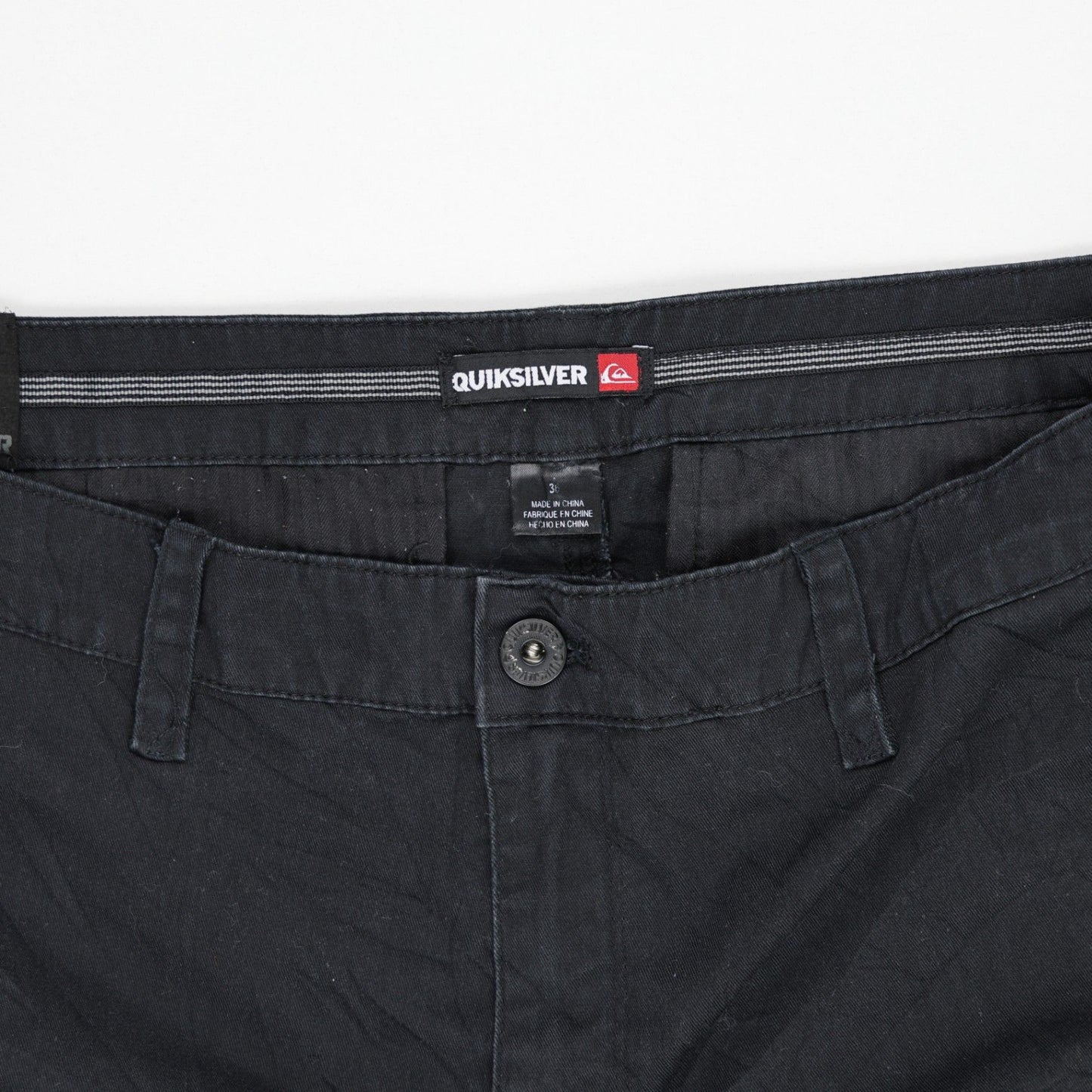 Quiksilver Black Casual Cotton Shorts Size 32 Inseam 10