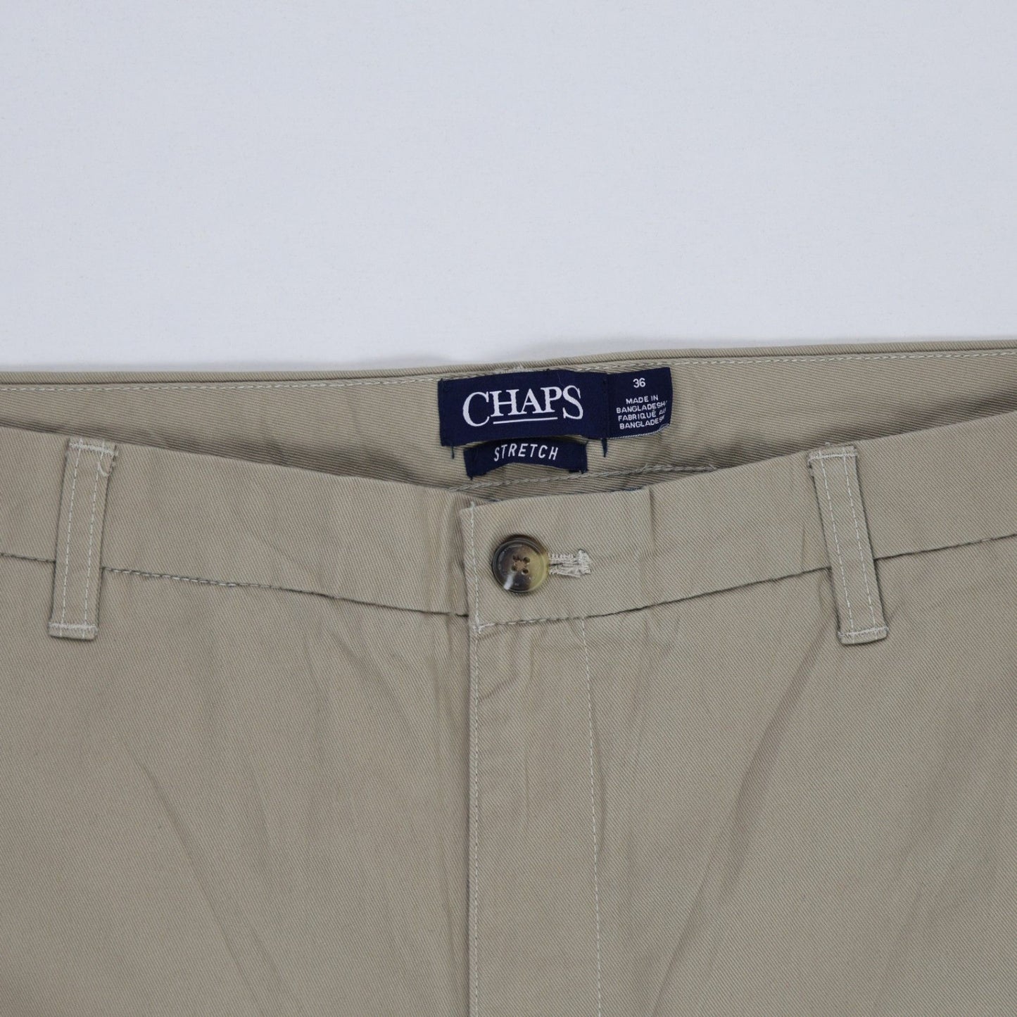 Chaps Khaki Shorts Size 36 Cotton Blend Classic Style 22 cm Inseam