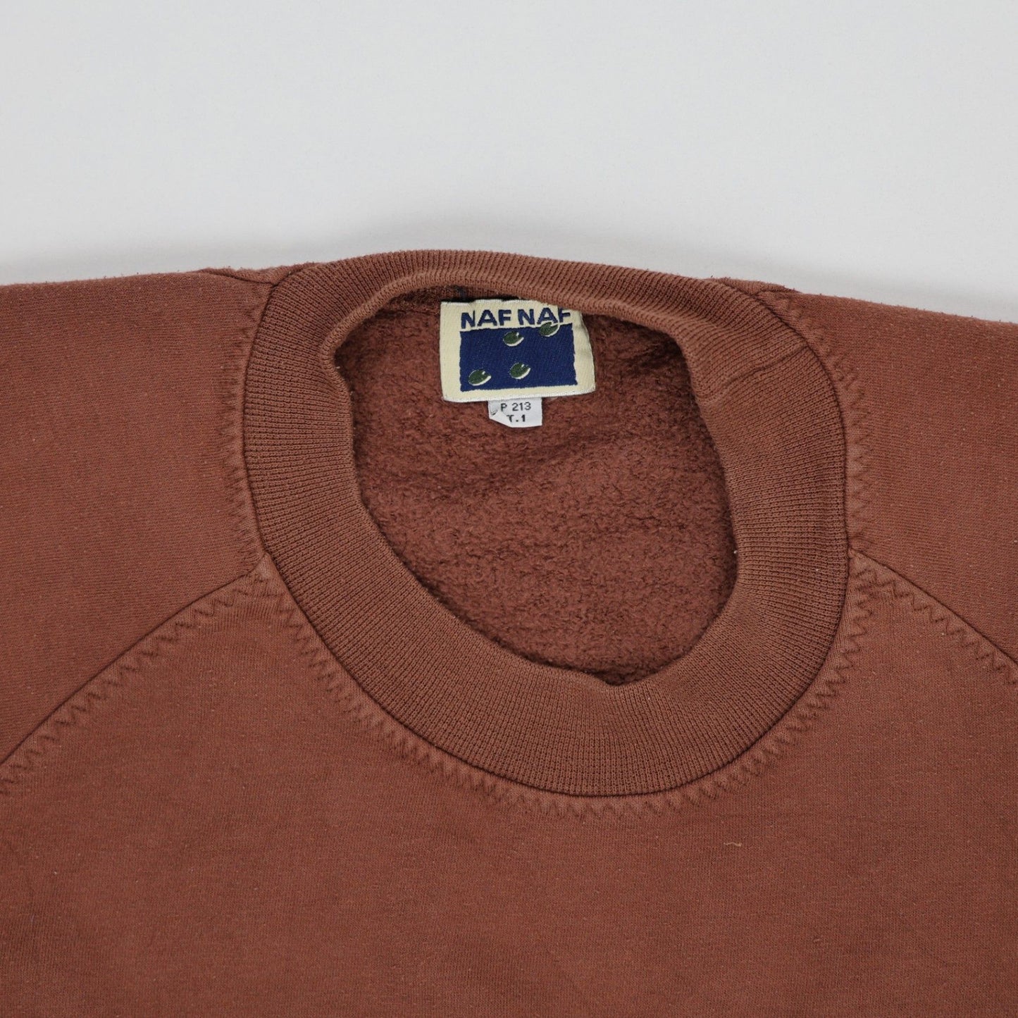 NAF NAF Vintage Brown Crew Neck Sweatshirt Large Cotton Blend Mens