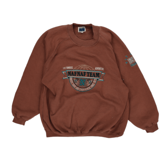 NAF NAF Vintage Brown Crew Neck Sweatshirt Large Cotton Blend Mens