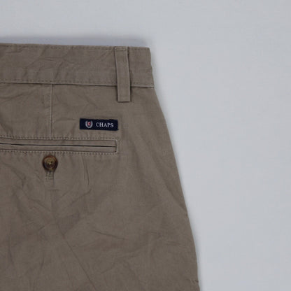 Chaps Smart Casual Shorts Khaki 34 Inch Waist 9 Inch Inseam Cotton Men's Clothing