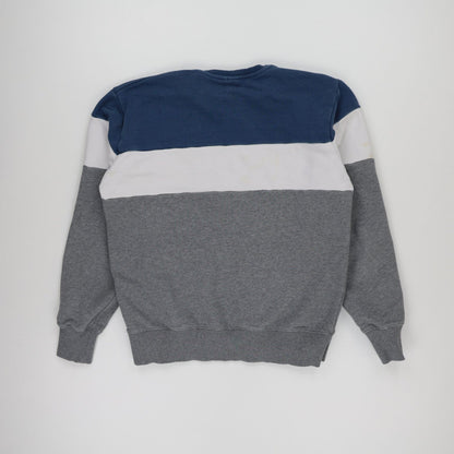 Ellesse XXL Tricolour Logo Crew Neck Sweatshirt Grey White Blue Cotton Blend Vintage