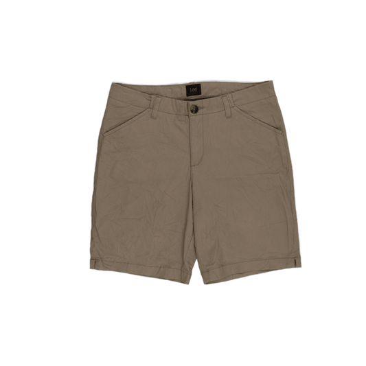 Lee Men's Khaki Chino Shorts 32 Inch Waist Size M 98 Percent Cotton 2 Percent Spandex