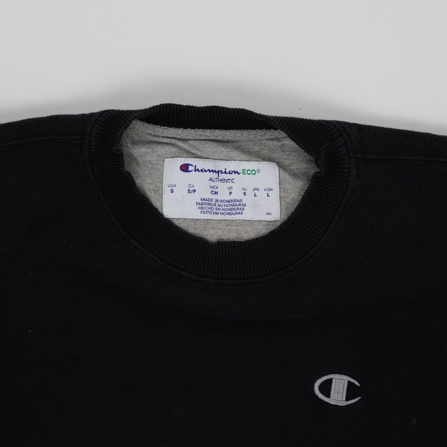 Champion Crewneck Sweatshirt Black Small Cotton Blend Men
