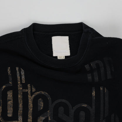 Diesel Black Vintage Crew Neck Sweatshirt Men Size Medium Cotton Blend