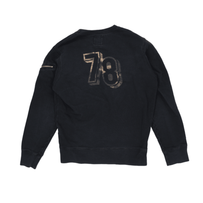 Diesel Black Vintage Crew Neck Sweatshirt Men Size Medium Cotton Blend
