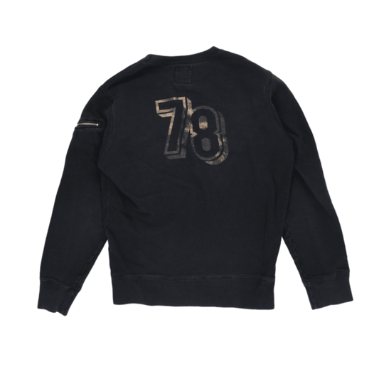 Diesel Black Vintage Crew Neck Sweatshirt Men Size Medium Cotton Blend